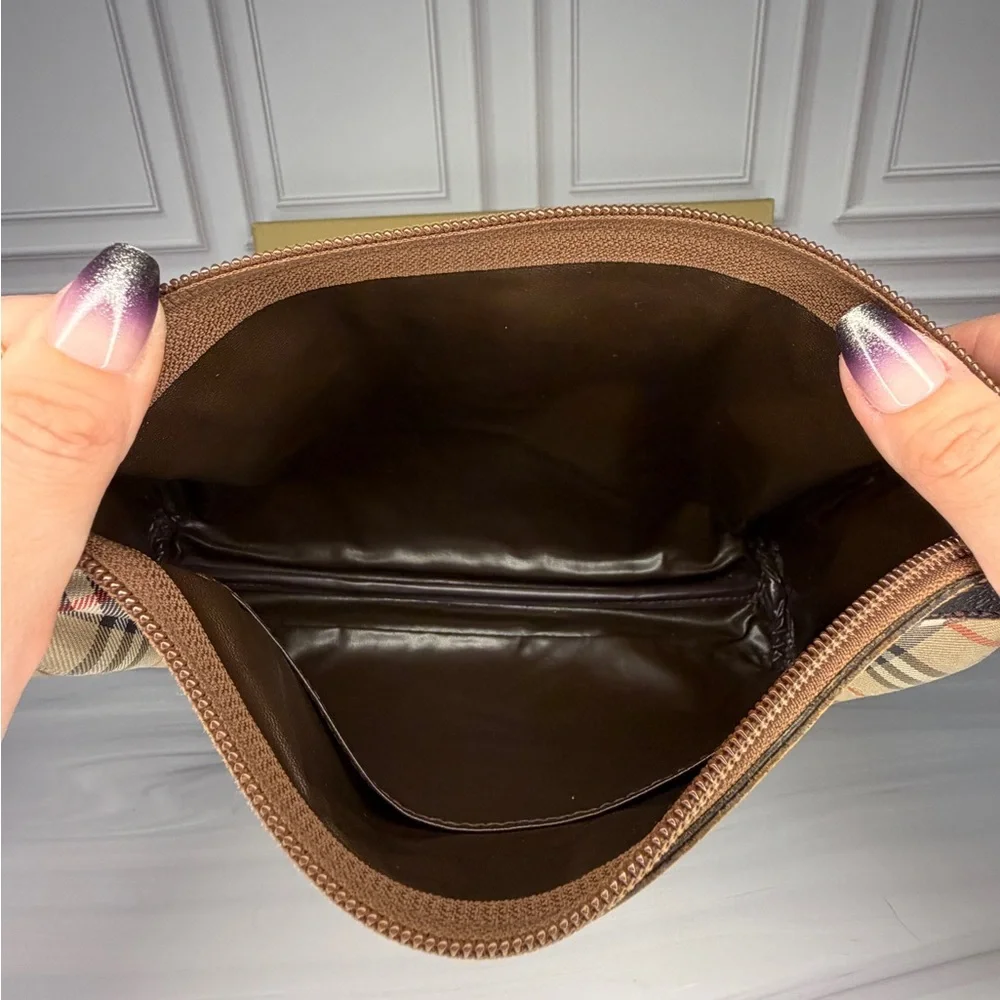 Vintage Burberry Nova Beige Check Canvas Toiletries Pouch | Project Piece w/Box